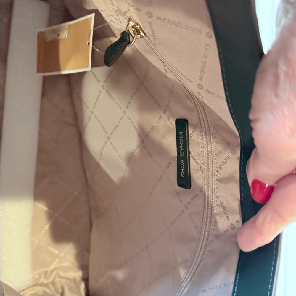 Michael Kors Dark Green Hobo Bag - Picture 4 of 6